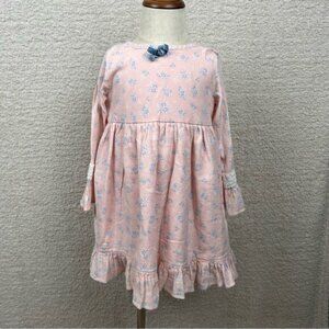 Good Lad Girls‎ Dress 4T Pink Blue Floral Lace Cottage Core Bohemian Ruffles